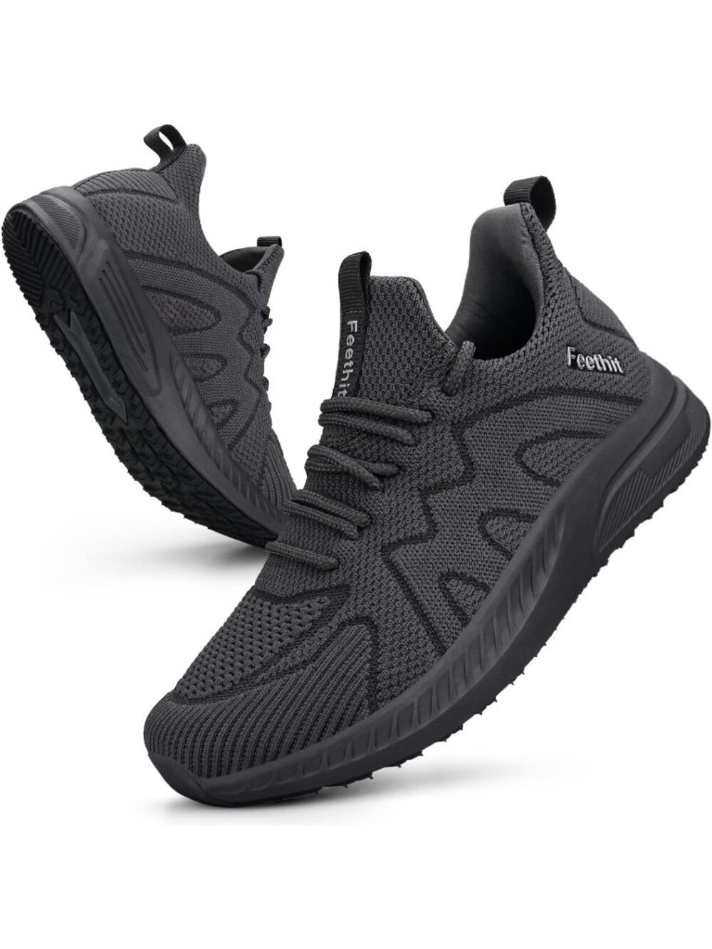 🆕Women's Dark Grey Running Shoes Non Slip Gym Tennis Walking Workout Sneakers